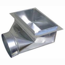 Snappy® 243F 90 Deg Flanged Steel Register Boot, 6 inch x 10 inch x 6 inch, 30 ga., Galvanized