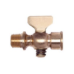 Apollo Valves 41 Series Lever Handle Double Female Air Cock, 1/4 inch, Satin Brass