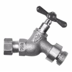 Arrowhead Brass 254CCLF Brass Lead Free Hose Bibb, 1/2 inch x 3/4 inch, Copper Compression x Hose Threaded