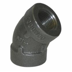 45 Deg Black Malleable Iron Elbow, 1-1/2 inch x 1-1/2 inch, Threaded x Threaded
