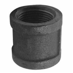 Black Malleable Iron Banded Coupling, 1 inch x 1 inch, Threaded x Threaded