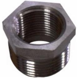 Billco 150# Black Malleable Iron Hex Bushing, 3/4 inch x 3/8 inch, Threaded x Threaded