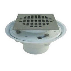 Braxton Harris Shower Drain with 4-1/4 inch Brass Square Strainer
