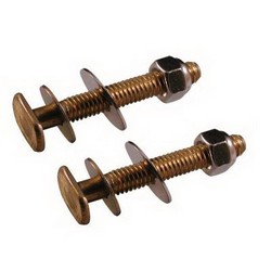 Braxton Harris CB13PR Closet Bolt With Nut And Washer, 1/4 inch x 3-1/2 inch, Brass Plated