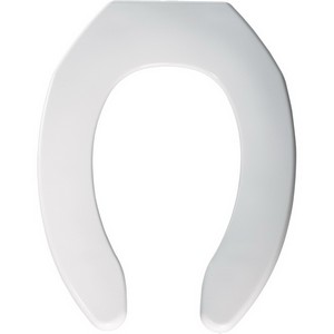 Bemis® 1055C Plastic Open Front Elongated Toilet Seat, 18-5/16 inch L x 14-3/8 inch W x 1-1/2 inch D, White