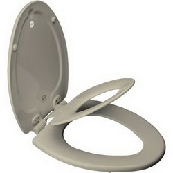 Bemis® 1583SLOW Molded Wood Closed Front Elongated Toilet Seat, 18-7/8 inch L x 14-1/8 inch W x 2-3/16 inch D, Bone
