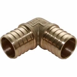 Brass PEX 90 Deg Copper Elbow, 1 inch x 1 inch, PEX Barb x PEX Barb