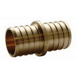 Brass PEX Coupling, 1 inch x 3/4 inch, PEX Barb x PEX Barb