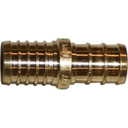 Brass PEX Transition Coupling, 1/2 inch x 1/2 inch, PEX Barb x PEX Barb