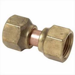 Brass Craft 114FSV-6 C36000 Brass Forged Swivel Flare Nut Valve Connector, Rough, 3/8 inch x 1.50 inch L