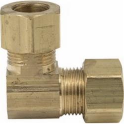 Brass Craft 90 Deg Brass Elbow, 1/4 inch x 1/4 inch, Compression x Compression