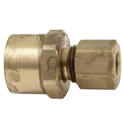 Brass Craft 66 Rough Brass Reducing Adapter, 3/8 inch OD x 1/4 inch, Compression x FIP