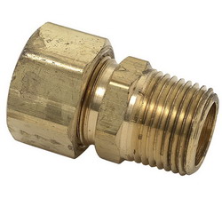 Brass Craft 68 Rough Brass Adapter, 1/4 inch O.D. x 1/4 inch, Compression x MIP