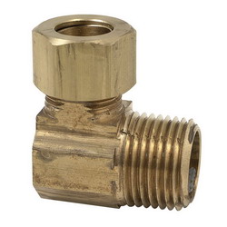 Brass Craft 90 Deg Brass Elbow, 3/8 inch x 3/8 inch, Compression x MIP
