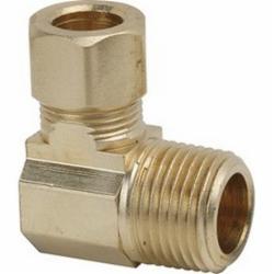 Brass Craft 90 Deg Brass Elbow, 3/8 inch x 1/2 inch, Compression x MIP
