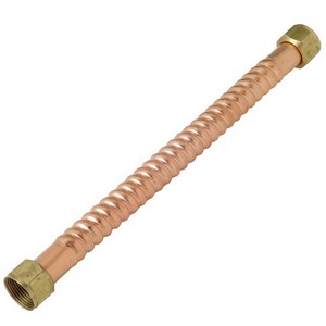 Brass Craft® Copper-Flex™ WB00 Water Heater Connector, 3/4 inch FIP x 3/4 inch FIP, 24 inch Length