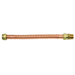 Brass Craft® Copper-Flex™ WB034 Water Heater Connector, 3/4 inch FIP x 3/4 inch Male/Female Sweat, 18 inch Length