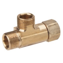 BrassCraft® Brass Pipe Tee Fitting, 3/8 inch Female x 3/8 inch Compression x 1/4 inch Compression