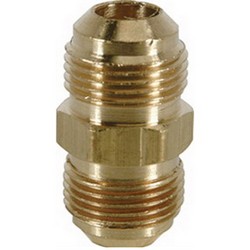 Brass Craft FU 3-6 Brass Gas Tube Union, 3/8 inch OD x 3/8 inch OD, Flare x Flare