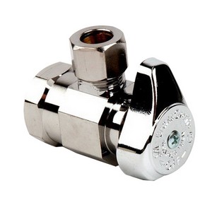 Brass Craft® G2R17 Lead-Free Brass Angle Stop, 1/2 inch x 3/8 inch OD, FIP x Compression, Chrome Plated
