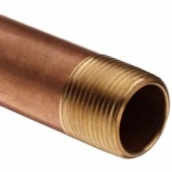SCH STD Red Brass Nipple, 3/4 inch x 4 inch, Threaded x Threaded