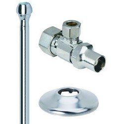 Brass Craft® OCR1912AX C Mulit Turn Angle Faucet Supply Kit, 1/2 inch x 3/8 inch, Compression x Compression, Chrome Plated