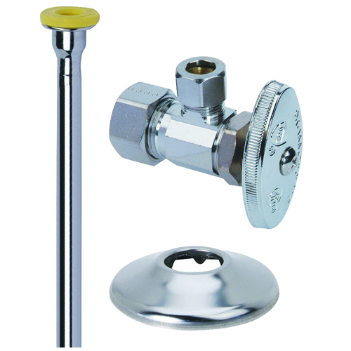 BrassCraft® Multi-Turn Compression Angle Stop Copper Toilet Supply Kit