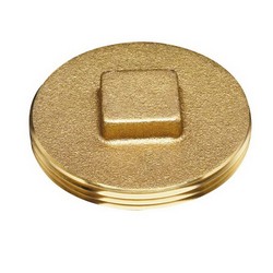 Raised Square Head Brass Southern Code Clean Out Plug, 2 inch IPS