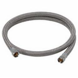 Brass Craft S1-60DW6 F S1 Flexible Braided Dishwasher Water Connector With Elbow, 3/8 inch Compression Inlet x 3/8 inch Compression Outlet, 60 inch L
