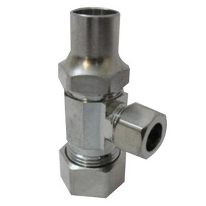 Brass Craft® SCR19 Brass Regular Pattern Angle Stop with Loose Key, 1/2 inch x 3/8 inch OD, Compression x Compression, Chrome Plated