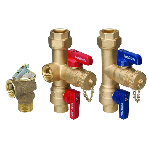 BrassCraft® Brass Service Valve Kit with 200000 BTU Pressure Relief Valve For Tankless Water Heater