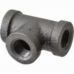 150# Black Malleable Iron Tee, 2 inch x 2 inch x 2 inch, Threaded x Threaded x Threaded