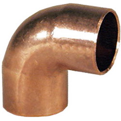 90 Deg Copper Elbow, 1 inch x 1 inch, SWT x SWT