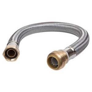 Cash Acme® SharkBitek® U3088 Flexible Braided Lead-Free Water Heater Connector, 3/4 inch FIP x 3/4 inch SharkBite, 24 inch Length