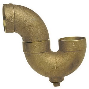 Swivel Copper DWV P-Trap with Cleanout Plug, 1-1/2 inch, SWT x SWT