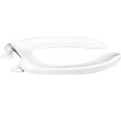 Centocore 500 Solid Plastic Open Front Elongated Toilet Seat, 18-3/4 inch L x 15 inch W x 2 inch D, White