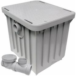 Endura® 3910A02 10 gpm Grey Polypropylene Grease Trap, 2 inch x 17-1/2 inch x 14-1/2 inch x 16-1/3 inch, No Hub/MJ Coupling; 1/Carton