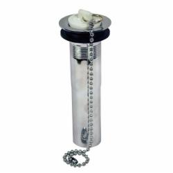 Dearborn Brass 763K-1 Brass Tubular 2-Piece Patent Overflow And Center Outlet Plug, 1-1/4 inch x 5 inch L, Chrome; 10/Carton