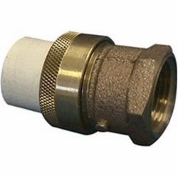 Charlotte CPVC/Brass Adapter, 1 inch CTS x 1 inch CTS, FPT x Hub