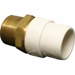 Charlotte CPVC/Brass Adapter, 2 inch CTS x 2 inch CTS, MPT x Hub