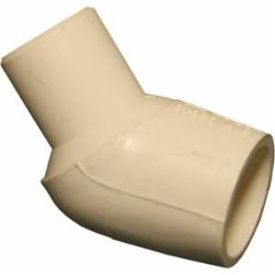 Lewis Pipe 45 Deg CPVC Elbow, 1/2 inch x 1/2 inch, Spigot x Slip
