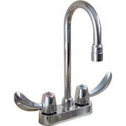 DELTA® 27C4845 TECK® Heavy Duty Lavatory Sink Faucet, 1.5 gpm, 6.7 in H Spout, 4 in Center, Chrome Plated, 2 Handles, Import, Commercial