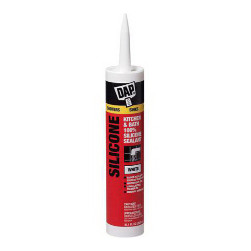 DAP® Kitchen & Bath Silicone Rubber Sealant, 10.1 oz, White; 12/Pack