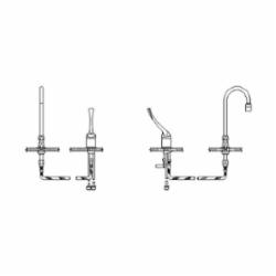 DELTA® 24T2643 TECK® Single Control Widespread Lavatory Faucet, 1.5 gpm, 6.7 in H Spout, 4 to 16 in Center, Chrome Plated, 1 Handles, Import, Commercial