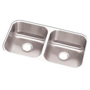 Elkay® Dayton Double Bowl 18 Guage Stainless Steel Undermount Kitchen Sink, 31.75 inch x 18.25 inch, 8 inch Deep