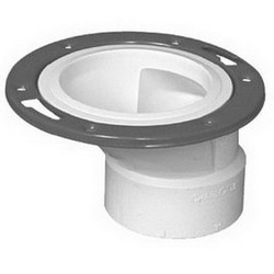 PVC DWV Offset Closet Flange, 4 inch x 3 inch, Hub