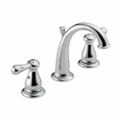 DELTA® 3575-MPU-DST Leland® Widespread Lavatory Faucet, 1.5 gpm, 4-1/4 in H Spout, 4 to 16 in Center, Chrome Plated, 2 Handles, Pop-Up Drain, Domestic, Commercial