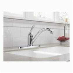 DELTA® 100-DST Classic Kitchen Faucet, 1.8 gpm, 8 in Center, Chrome Plated, 1 Handles, Domestic