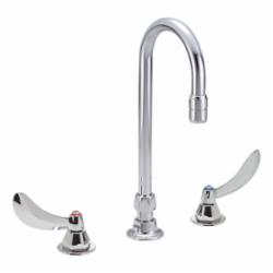 DELTA® 23C644 TECK® Widespread Lavatory Faucet, 1.5 gpm, 6.7 in H Spout, 6 to 12 in Center, Chrome Plated, 2 Handles, Import, Commercial