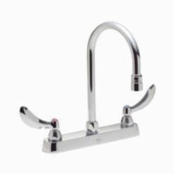 DELTA® 26C3944 Sink Faucet, 1.5 gpm, 8 in Center, Chrome Plated, 2 Handles, Import, Commercial
